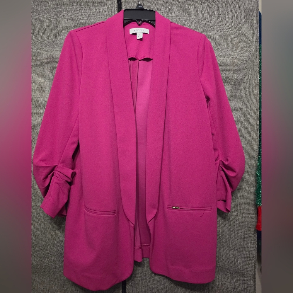 Nine West Fuchsia Open Front Blazer
